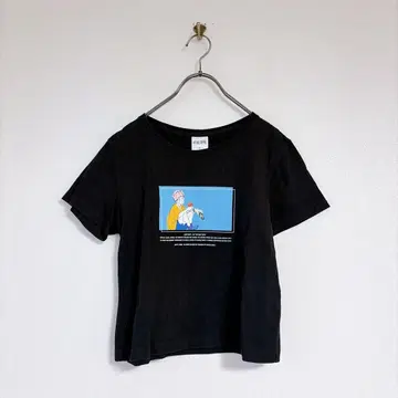 [ GU ] 지유 (XL) 반팔 T셔츠 프린트 주술회전 검정 블랙