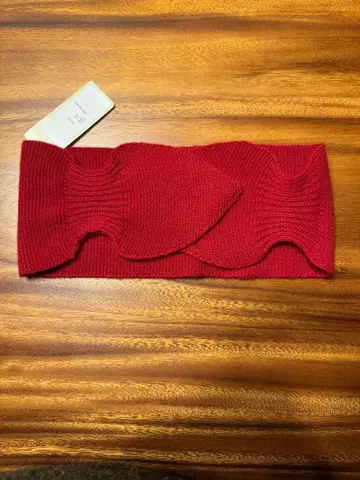 캐시미어 100% 터번 헤드밴드 스카프 깊은 빨간색