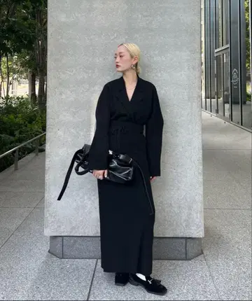 [Ameri]JACKETWINDINGSKIRT KNIT SETDRESS