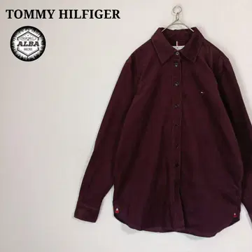 타미힐피거 셔츠 코듀로이 빨간색 브라운