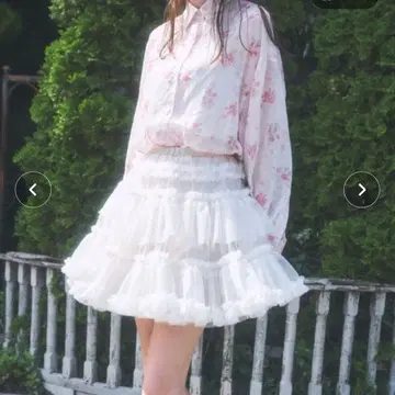 Lovilyn 티어드 튤 미니 스커트