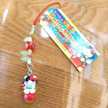 신슈 한정 사과 공주 버전 헬로키티 지역 한정 키티 비즈 스트랩 택 포함