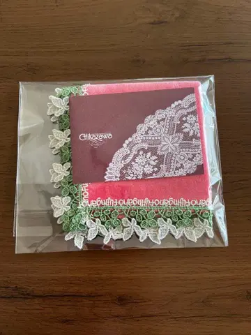 친자와 레이스 부인화보 한정판 콜라보 타월 손수건 코랄 핑크