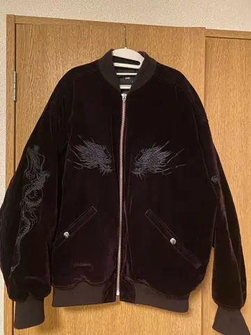 HARE 자수 수베니어 블루종 레드 39S