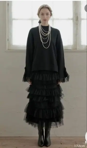 Re:EDIT 리디 튤 티어드 롱 스커트 미사용 새상품