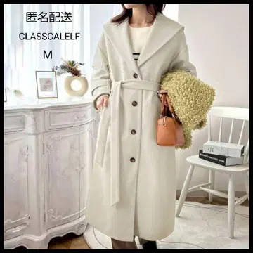 [ 익명 배송 ] 클래식 엘프 코트 롱 코트 아우터 화이트 루즈핏
