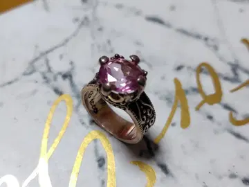 1점 물건 Silver 1000 핑크 토파즈 반지 11호 정도?