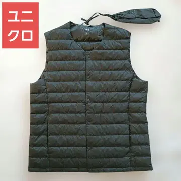 UNIQLO 울트라 라이트 다운 베스트 다크 그린 남성용 XL