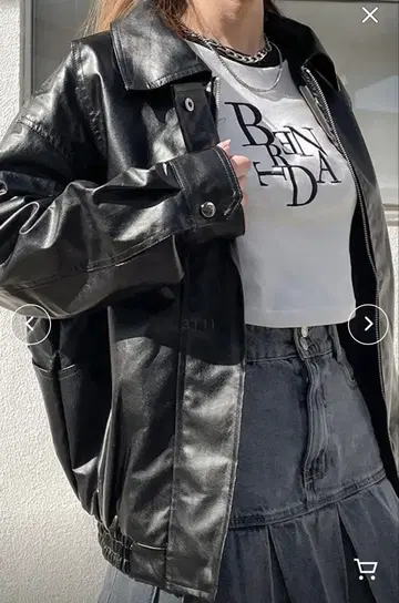 GORGE 가죽 자켓 인조 가죽 블랙 블랙