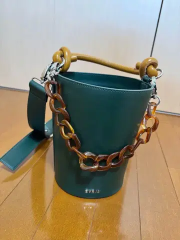 EVRIS 체인 버킷백 그린 숄더백 핸드백