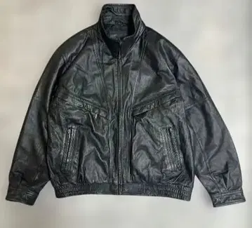 80s 90s 빈티지 디자인 가죽 자켓 천연 가죽 블랙 컬러 크롭 기장