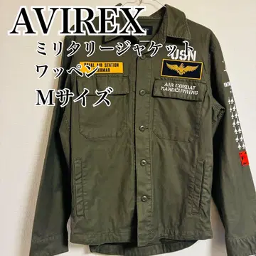[ 인기 ] AVIREX 밀리터리 자켓 백 프린트 긴팔 셔츠 M 사이즈