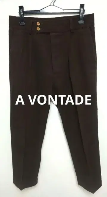 A VONTADE 투 턱 코튼 100% 팬츠