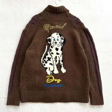 MUVEIL 21AW 개 달마시안 니트 가디건 36 브라운