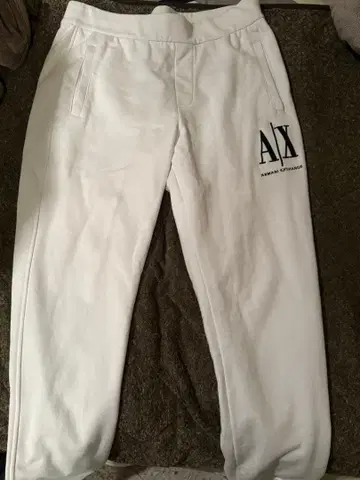 Armani Exchange 화이트 스웨트 팬츠