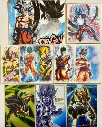 드래곤볼 색지 엽서 9장 세트