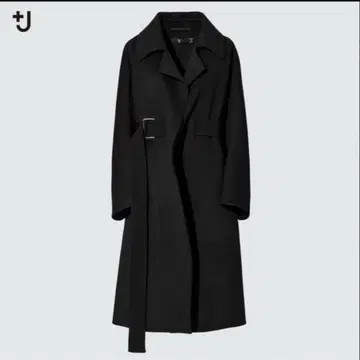 UNIQLO +J 질 샌더 캐시미어 블렌드 롱랩 코트 블랙