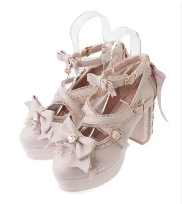 LIZLISA 리즈리사 투 슈즈 라이크 프릴 리본 펌프스 핑크