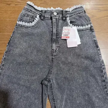 시마무라 maki 레이스 데님 데님 청바지