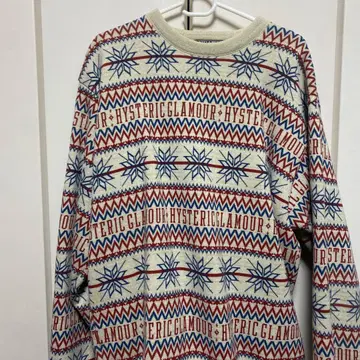 HYSTERIC GLAMOUR 기하학 패턴 스웨터 XL