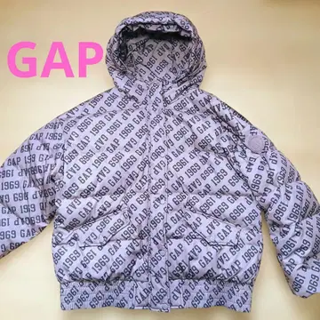 GAP 로고 프린트 라이트 퍼플 다운 자켓 여성용 빅 L