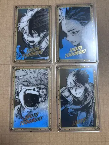 히로아카전 원화전 금박 클리어 카드 토도로키 쇼토 4종 컴플리트