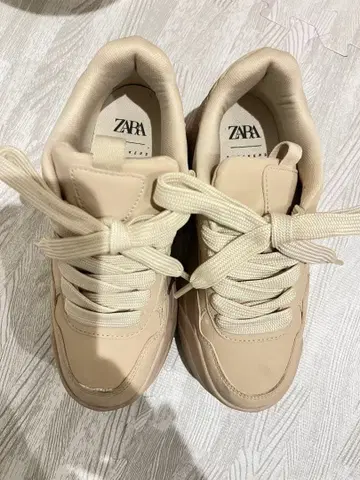 ZARA 베이지 통굽 스니커즈 35