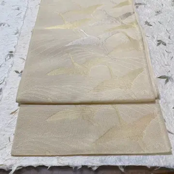 크림색 학 무늬 후쿠로 오비 여름용 얇은 것 202507034