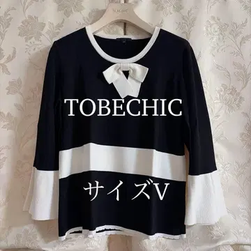 새상품급 빅 사이즈 투 비 시크 리본 바이컬러 니트