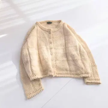 스코틀랜드제 짧은 기장 핸드 니트 아란 니트 S19