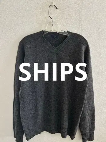 SHIPS V넥 스웨터 L 다크 그레이
