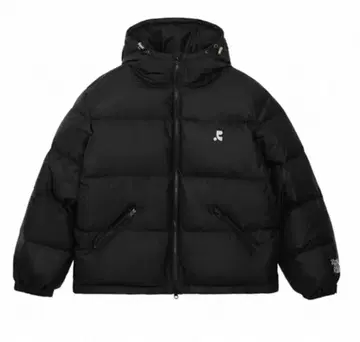 Rest&recreation 후드 부착 블랙 다운 자켓