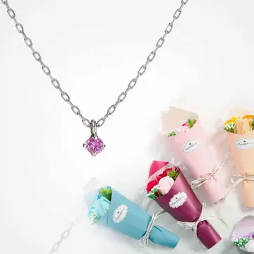 0.03ct 핑크 다이아몬드 플라티나 목걸이