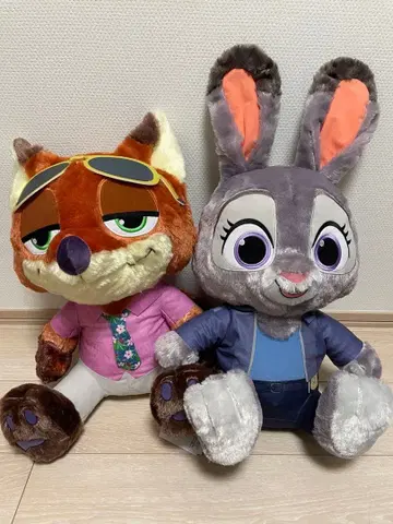 주토피아2 슈퍼 라지 봉제 인형 주디 닉 2개 세트