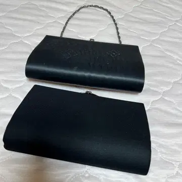 블랙 클러치백 체인 스트랩 포함 2점