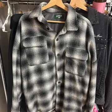 LITTLE 체크 무늬 플란넬 셔츠 L 사이즈