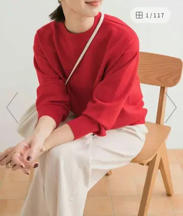 택 포함 새상품 200일 니트 맨투맨 라이크 풀오버 레드