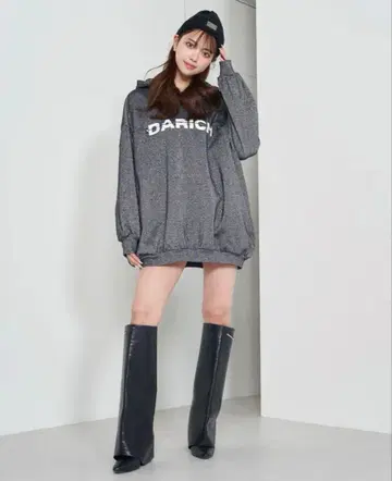 Darich 라메 맨투맨 후디 블랙 다리치