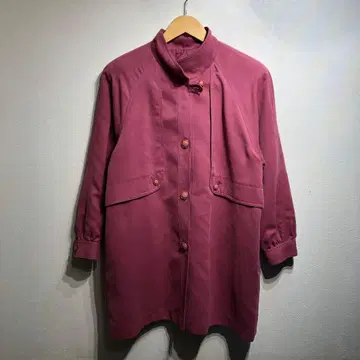[ 새상품급 ] 핑크 롱 코트 버튼 빈티지 구제 의류 멋짐