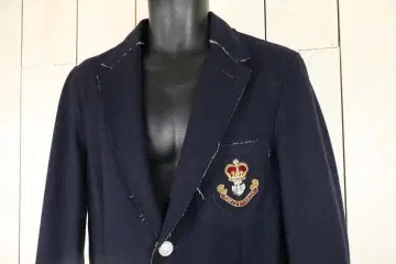 네이비 M [컨디션 최상] 폴스미스: 컷오프 가공 엠블럼 자켓