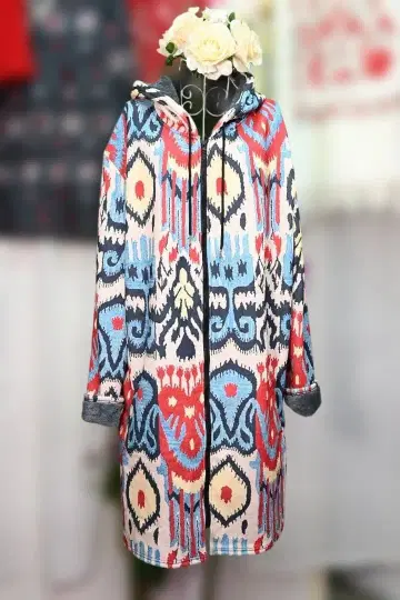 새상품 추가 OFF 루즈핏 안감 샤기 초온기 롱 후드티 코트 3XL