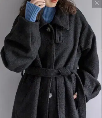 [ mystic ] 스텐 칼라 롱 코트 벨트 포함