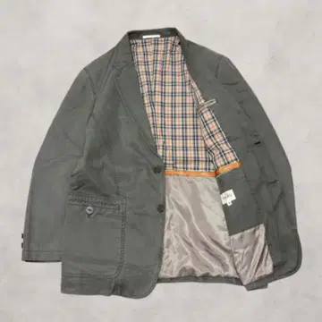 빈티지 테일러드 자켓 면 100% 캐주얼 아우터 카키