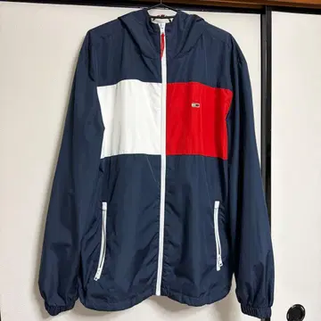 TOMMY 후드 부착 네이비 점퍼