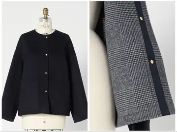 미사용 새상품 이번 시즌 DRAWER 비버 케누키 노카라 자켓