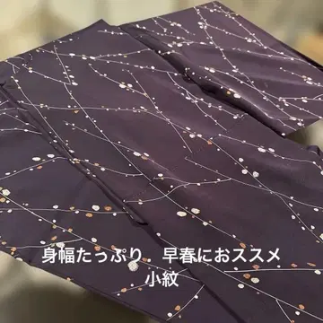 세련된 나뭇가지 무늬 코몬 기모노 크레이프 원단 거의 새상품급