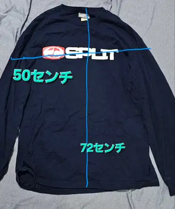 Split 롱T셔츠 레트로 네이비 컬러 L 사이즈