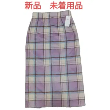 [새상품 택 포함] 퍼플 체크 타이트 스커트