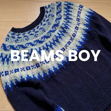 BEAMSBOY 빔즈 보이 노르딕 무늬 크루넥 스웨터 페루제