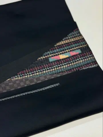 기하학 패턴 나고야 오비 블랙 귀여운